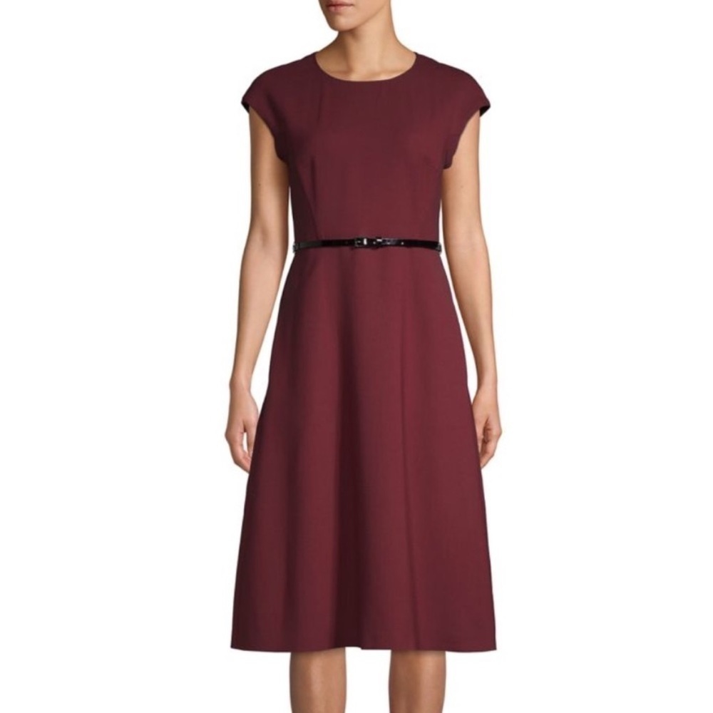 Max Mara Silk‎ Bordeaux Dress Deep Red Size 8 Holiday